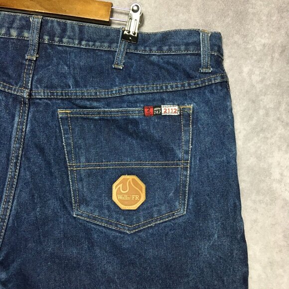 Walls FR Mens Flame Resistant Blue Jeans size 42 to 44x34 Work Denim Cotton Pant - Picture 6 of 13